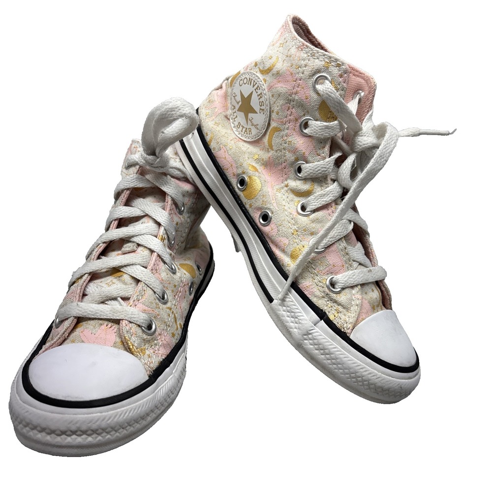 Converse Chuck Taylor All Star High Constellations Pink Gold Junior Sz 13